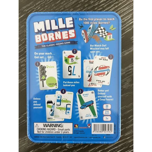 Mille Bornes Classic Racing Card Game Tin Box 2016 Dujardin, New and Sealed - Picture 2 of 5